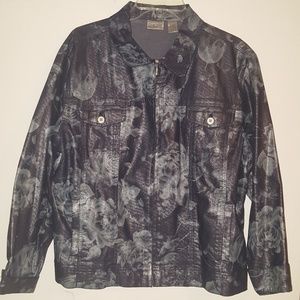 Chico's floral jean jacket size 3